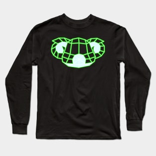 Low Poly Koala Green Line Long Sleeve T-Shirt